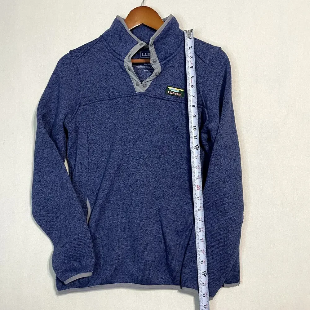 L.L. Bean Men's Sweater Fleece Snap Pullover Purple‎ Regular - Size S